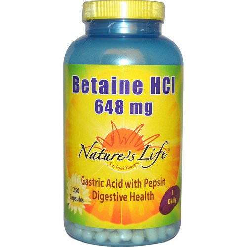 Nature's Life, Betaine HCl, 648 mg, 250 Capsules Review