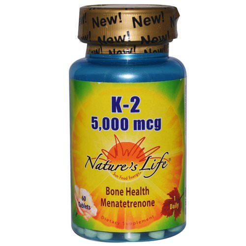 Nature's Life, K-2, Bone Health Menatetrenone, 5,000 mcg, 60 Tablets Review