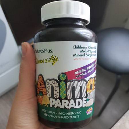 Nature's Plus, Animal Parade, Children's Chewable Multi-Vitamin and Mineral, Assorted Flavors, 180 Animal-Shaped Tablets Review
