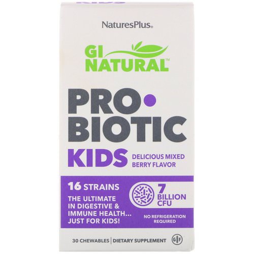 Nature's Plus, GI Natural Probiotic Kids, Delicious Mixed Berry Flavor, 7 Billion CFU, 30 Chewables Review