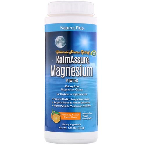 Nature's Plus, Kalmassure, Magnesium Powder, Orange Flavor, 400 mg, 1.15 lbs (522 g) Review