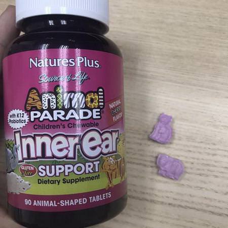 Source of Life, Animal Parade, Children's Chewable Inner Ear Support, Natural Cherry Flavor
