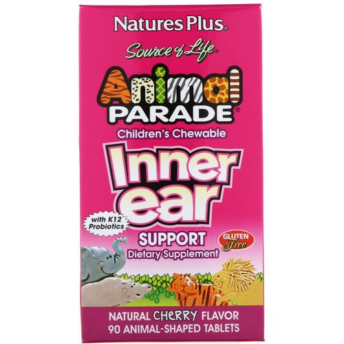 Nature's Plus, Source of Life, Animal Parade, Children's Chewable Inner Ear Support, Natural Cherry Flavor, 90 Animals-Shaped Tablets Review