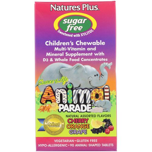 Nature's Plus, Source of Life, Animal Parade, Children's Chewable, Natural Assorted Flavors, 90 Animals Review