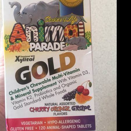 Source of Life Animal Parade Gold, Children's Chewable Multi-Vitamin & Mineral Supplement, Natural Assorted Flavors