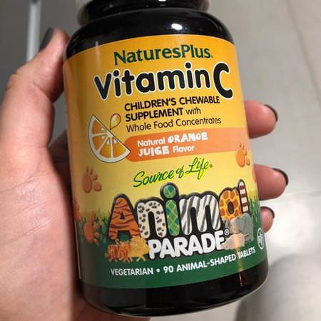 Source of Life, Animal Parade, Vitamin C, Children's Chewable Supplement, Natural Orange Juice Flavor