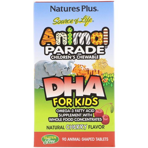 Nature's Plus, Source of Life, DHA for Kids, Animal Parade, Children's Chewable, Natural Cherry Flavor, 90 Animal-Shaped Tablets Review