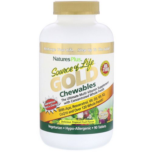 Nature's Plus, Source of Life, Gold Chewables, Delicious Tropical Fruit Flavor, 90 Tablets Review