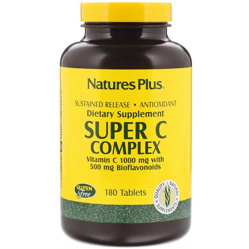 Nature's Plus, Super C Complex, Vitamin C 1000 mg with 500 mg Bioflavonoids, 180 Tablets Review
