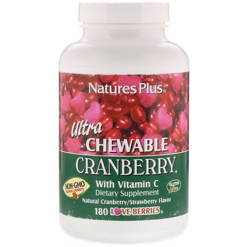 Nature's Plus, Ultra Chewable Cranberry with Vitamin C, Natural Cranberry/Strawberry Flavor, 180 Love-Berries Review