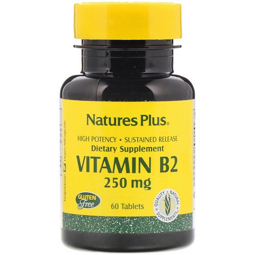 Nature's Plus, Vitamin B-2, 250 mg, 60 Tablets Review