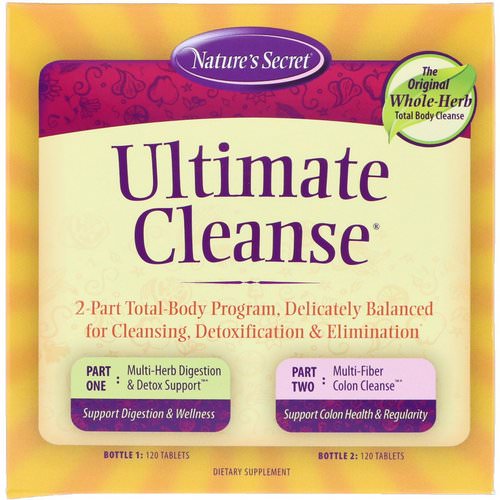 Nature's Secret, Ultimate Cleanse, 2 Part Total-Body Program, 2 Bottles, 120 Tablets Each Review