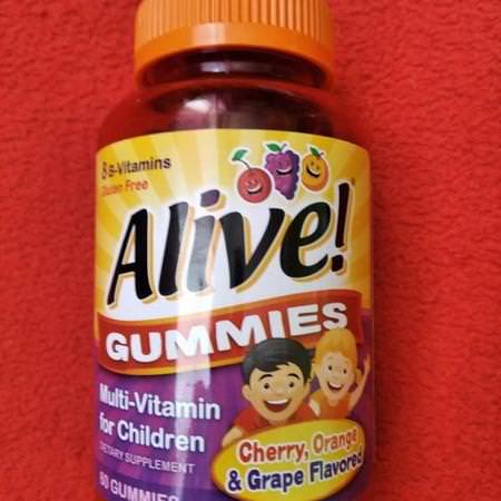 Nature's Way, Alive! Gummies, Multi-Vitamin for Children, Cherry, Orange & Grape Flavored, 60 Gummies Review