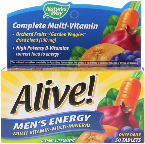 Nature's Way, Alive! Men's Energy Multivitamin-Multimineral, 50 Tablets Review