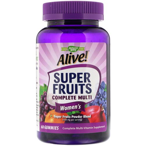 Nature's Way, Alive! Super Fruits Complete Multi, Women's, Pomegranate Berry, 60 Gummies Review