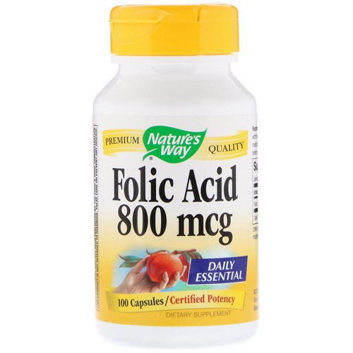 Nature's Way, Folic Acid, 800 mcg, 100 Capsules Review