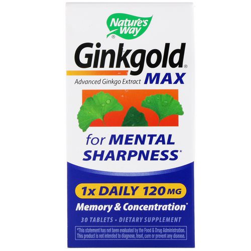 Nature's Way, Ginkgold Max, Memory & Concentration, 120 mg, 30 Tablets Review