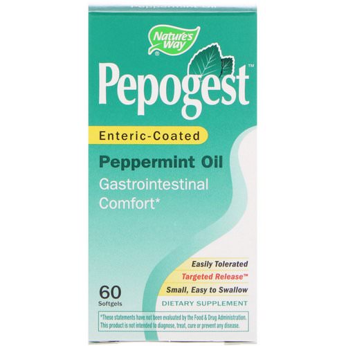 Nature's Way, Pepogest, Enteric-Coated Peppermint Oil, 60 Softgels Review