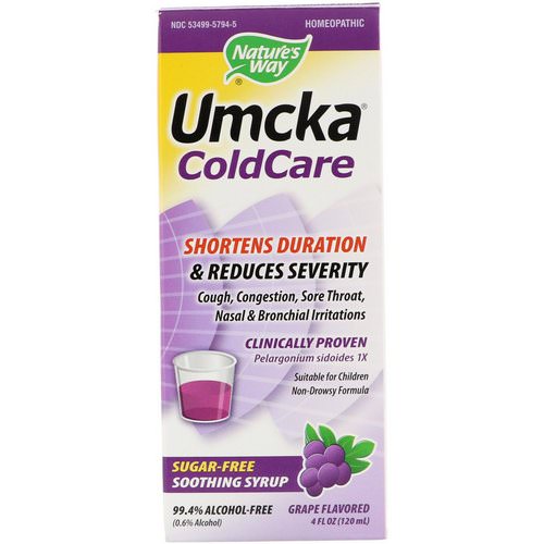 Nature's Way, Umcka ColdCare, Soothing Syrup, Sugar Free, Grape Flavored, 4 fl oz (120 ml) Review