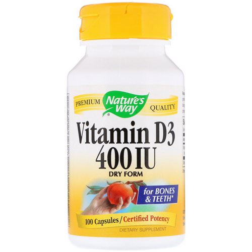 Nature's Way, Vitamin D3, Dry Form, 400 IU, 100 Capsules Review