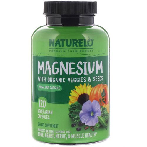 NATURELO, Magnesium with Organic Veggies & Seeds, 200 mg, 120 Vegetarian Capsules Review