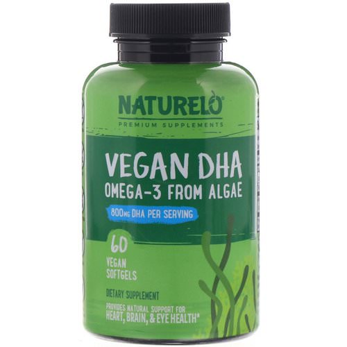 NATURELO, Vegan DHA, Omega-3 from Algae, 800 mg, 60 Vegan Softgels Review