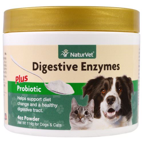 NaturVet, Digestive Enzymes Plus Probiotic, For Dogs & Cats, Powder, 4 oz (114 g) Review