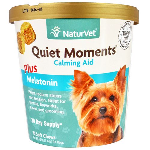 NaturVet, Quiet Moments, Calming Aid Plus Melatonin, 70 Soft Chews Review