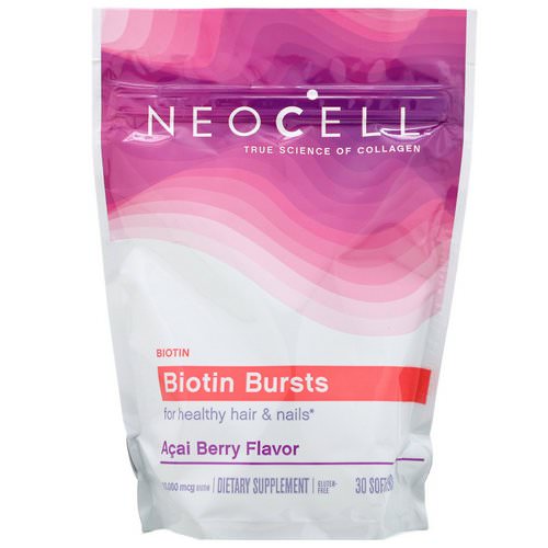 Neocell, Biotin Bursts, Acai Berry Flavor, 10,000 mcg, 30 Soft Chews Review