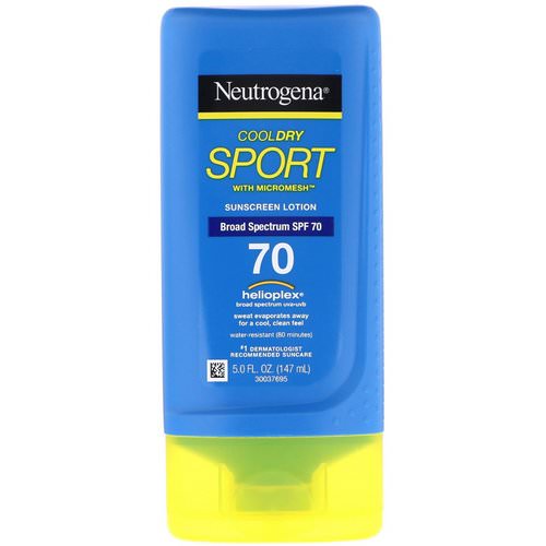 Neutrogena, CoolDry Sport with Micromesh, Sunscreen Lotion, SPF 70, 5.0 fl oz (147 ml) Review