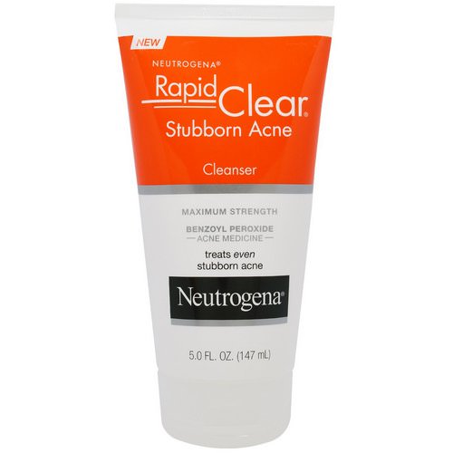 Neutrogena, Rapid Clear, Stubborn Acne Cleanser, Maximum Strength, 5.0 fl oz (147 ml) Review
