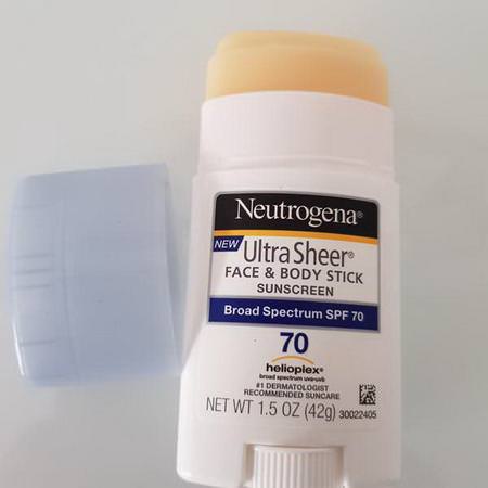 Neutrogena, Ultra Sheer Face & Body Stick, Sunscreen, SPF 70, 1.5 oz (42 g) Review