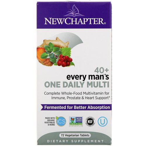 New Chapter, 40+ Every Man's One Daily Multi, 72 Vegetarian Tablets Review
