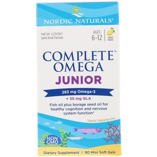 Nordic Naturals, Complete Omega Junior, Lemon, 283 mg, 90 Mini Soft Gels Review