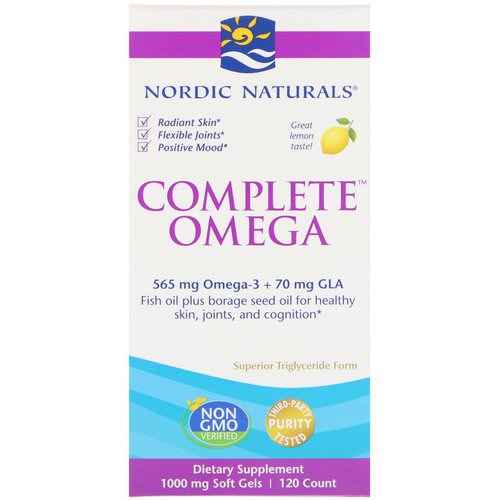 Nordic Naturals, Complete Omega, Lemon, 1000 mg, 120 Soft Gels Review