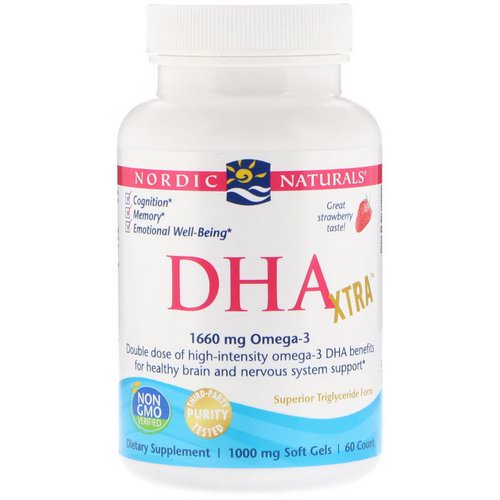 Nordic Naturals, DHA Xtra, Strawberry, 1,000 mg, 60 Soft Gels Review