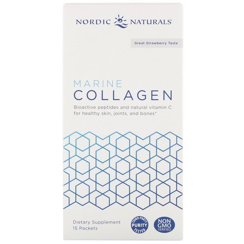Nordic Naturals, Marine Collagen, Great Strawberry Taste, 15 Stick Packets, 5 g Each Review