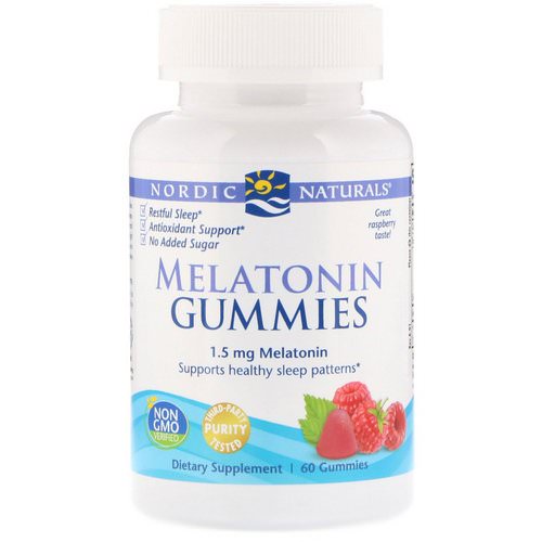 Nordic Naturals, Melatonin Gummies, Raspberry, 1.5 mg, 60 Gummies Review