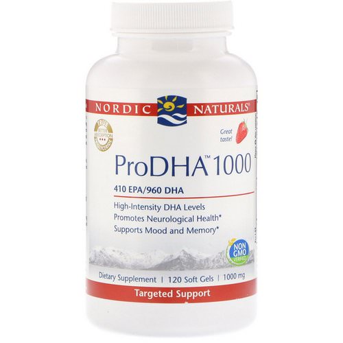 Nordic Naturals, ProDHA 1000, Strawberry Flavor, 1000 mg, 120 Soft Gels Review