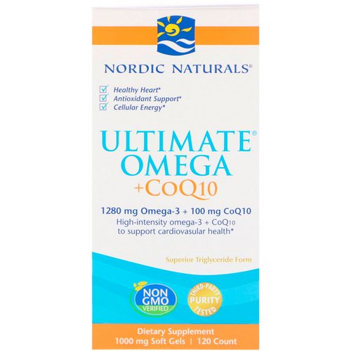 Nordic Naturals, Ultimate Omega + CoQ10, 1000 mg, 120 Soft Gels Review