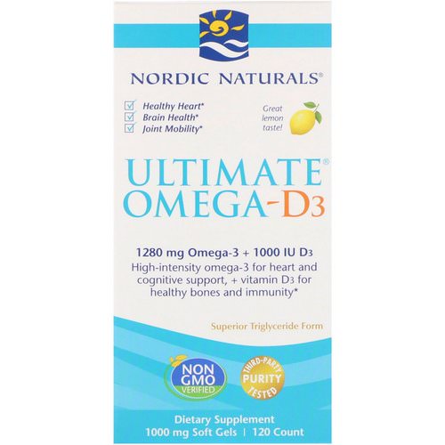 Nordic Naturals, Ultimate Omega-D3, Lemon, 1,000 mg, 120 Soft Gels Review