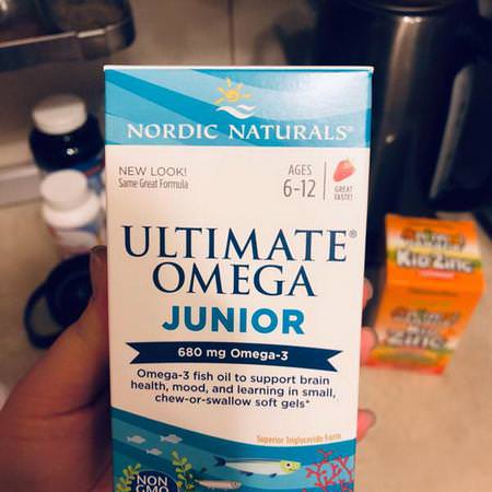 Nordic Naturals, Ultimate Omega Junior, Strawberry, 680 mg, 90 Mini Soft Gels Review