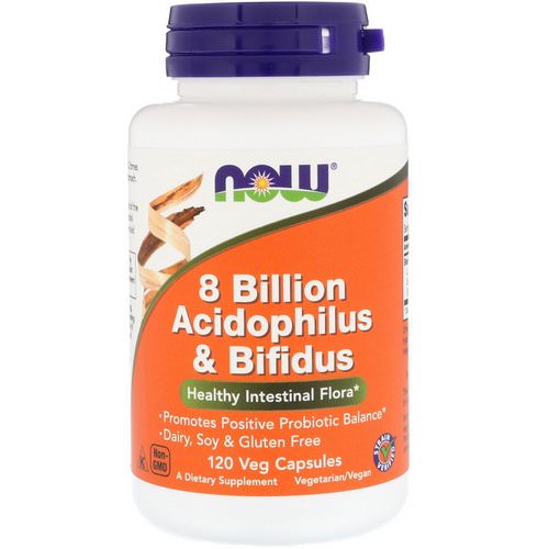 Now Foods, 8 Billion Acidophilus & Bifidus, 120 Veg Capsules Review