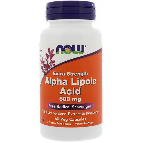 Now Foods, Alpha Lipoic Acid, Extra Strength, 600 mg, 60 Veg Capsules Review