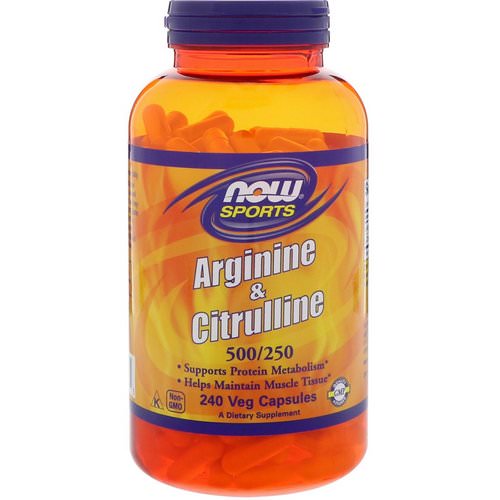 Now Foods, Arginine & Citrulline, 500/250 mg, 240 Veg Capsules Review