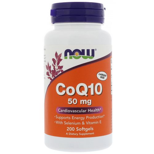 Now Foods, CoQ10 With Selenium and Vitamin E, 50 mg, 200 Softgels Review