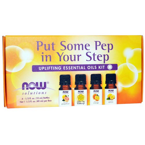 Now Foods, Essential Oils Kit, Put Some Pep in Your Step, Uplifting, 4 Bottles, 1/3 fl oz (10 ml) Review