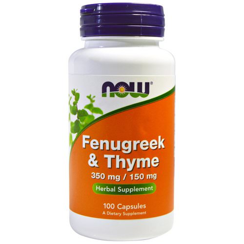 Now Foods, Fenugreek & Thyme, 350 mg/150 mg, 100 Capsules Review