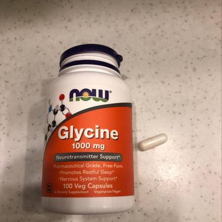 Now Foods, Glycine, 1,000 mg, 100 Veg Capsules Review