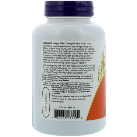 Now Foods, Flax Seed Supplements